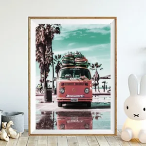 Vogue Travel Bus Poster Nordic Landscape Wall Pictures Art Canvas Painting Palm Posters and Prints for Bedroom With Frame
