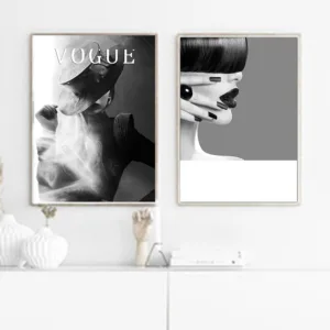 Vogue Woman Posters and Prints Wall Pop Art Print Canvas Painting Scandinavian Wall Pictures For Living Room 2 Pieces Unframed