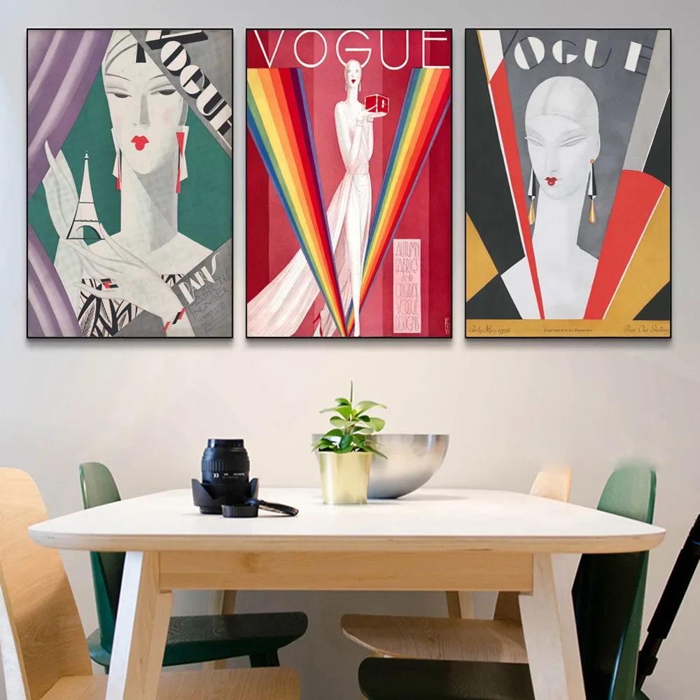 Vogues Figure Magazine Covers Posters And Prints Fashion Art Canvas Painting Vintage Home Decor Picture For Living Room Cuadros - Image 3