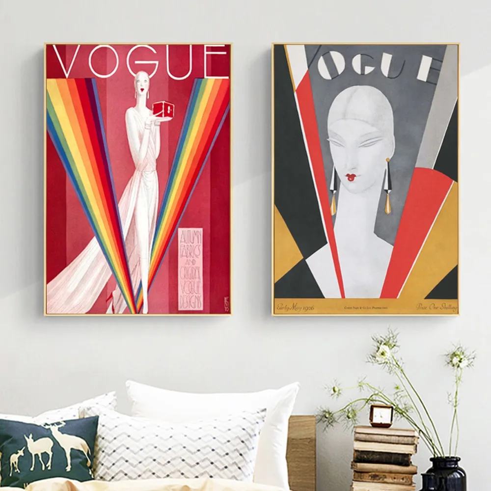 Vogues Figure Magazine Covers Posters And Prints Fashion Art Canvas Painting Vintage Home Decor Picture For Living Room Cuadros - Image 5