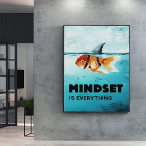 Wall Art Canvas Painting Printed Home Decor Mindset Is Everything Shark Fish Pictures Motivational Nordic Poster For Living Room