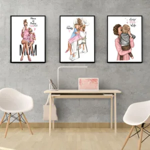 Wall Art Nordic Style Pictures Modular Gifts Vogue Woman Princess Poster Printed Home Decor Baby Room Watercolor Canvas Painting