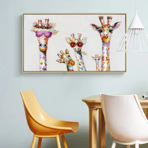 Wall Decoration Animal Print Canvas Print Picture Giraffe Family Painting Canvas Wall Art   for Living Room Home Decor No Frame
