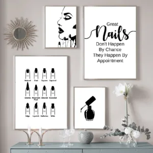 Wall Decoration Beauty Salon Art Canvas Painting Nail Salon Polish Quote Posters Modular Picture Print Tech Artist Abstract Gift