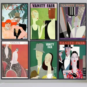 Wall art picture Posters Woman Vogue Fashion poster Couple Wall art Canvas painting Wall decor painting poster black and white
