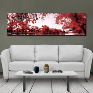 Wall art pictures modern painting landscape canvas posters home decor picture Unframed prints red tree Painting