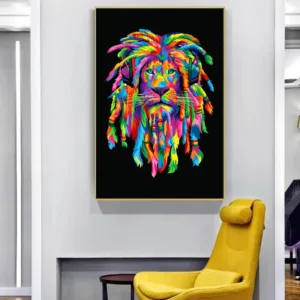 Water color Lion Art Posters And Prints Abstract Animals Canvas Art Wall Paintings Cool Lion Hair Pictures for Living Room Decor