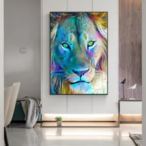 Watercolor Lion Animal Wall Art Picture Poster Nordic Style Colorful Animal Canvas Print Painting Modern Home Room Decoration