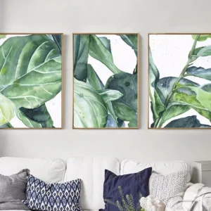 Watercolor Monstera Leaves Wall Art Canvas Painting Green Plant Tropical Posters and Prints Decorative Picture Home Decoration