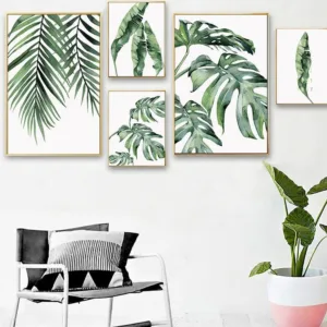 Watercolor Plant Leaf Canvas Poster Nordic Wall Art Print Painting Scandinavian Decoration Picture Scandinavian Home Decoration