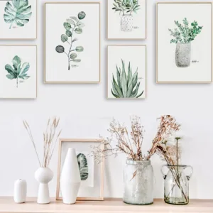 Watercolor Plants Leaf Canvas Poster Nordic Style Print Scandinavian Wall Art Painting Decoration Pictures Minimalist Home Decor