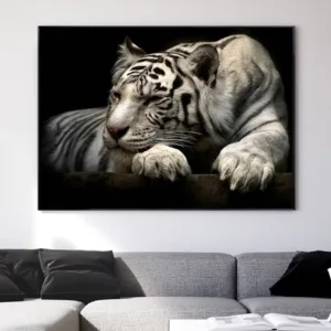 White Tiger Painting Wall Art Canvas Paintings Posters and Prints Wildlife Animals Wall Art Pictures Living Room Home Decor