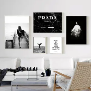 Woman Fashion Surf Poster Letter Nordic Wall Pop Art Canvas Painting Vogue Posters and Prints Modern Living Room Decor for Home