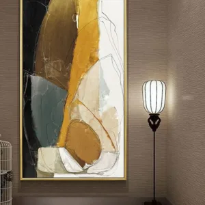 Yellow Geometric Abstract Canvas Poster Print Modern Wall Art Painting Artwork Minimalist Picture Living Room Corridor Decor