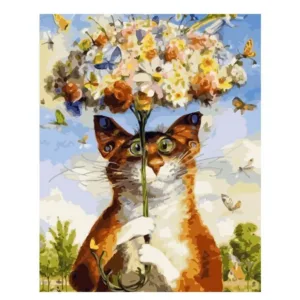 Abstract Painting Cat Animals DIY Painting By Numbers Kits Acryl