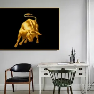 hand made gold cows hand painted on canvas for living room no framed A-309