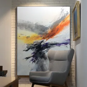 hand-painted art oil painting modern minimalist decorative painting original design Zhao Wuji style Large villa Office painting