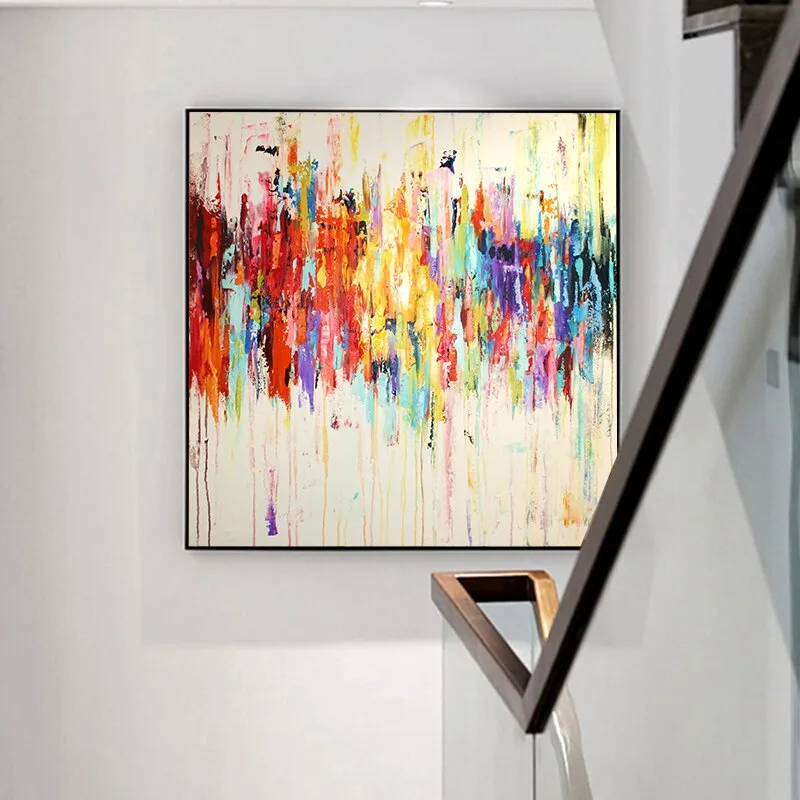 hand-painted oil painting colorful modern minimalist abstract decorative painting board room hotel paintings giant minimalist - Image 2