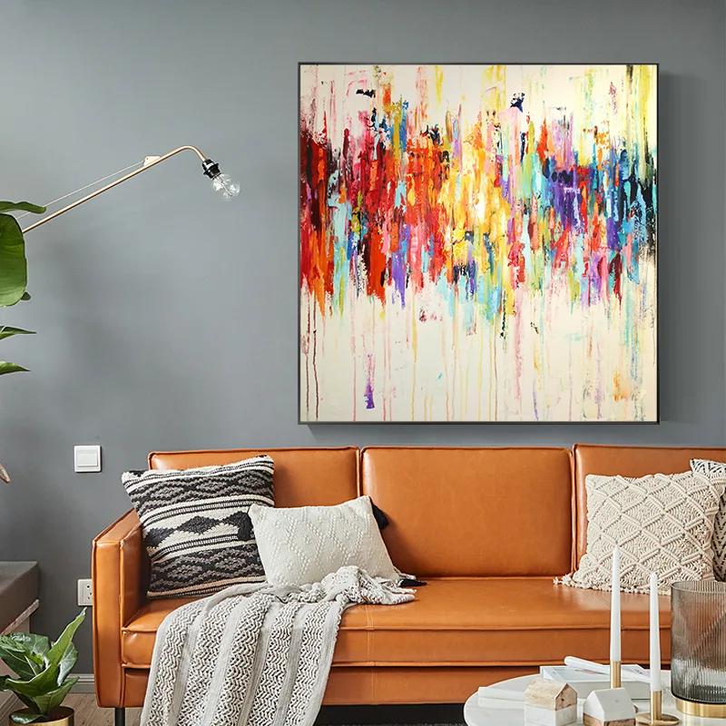 hand-painted oil painting colorful modern minimalist abstract decorative painting board room hotel paintings giant minimalist - Image 3
