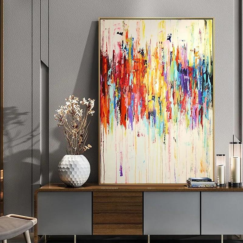 hand-painted oil painting colorful modern minimalist abstract decorative painting board room hotel paintings giant minimalist
