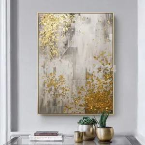 hand-painted oil painting porch restaurant decorative living room abstract wall art paintings hotel club gold painting