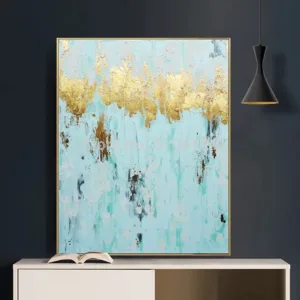 luxury gold foil decorative oilpainting hand-painted abstract go