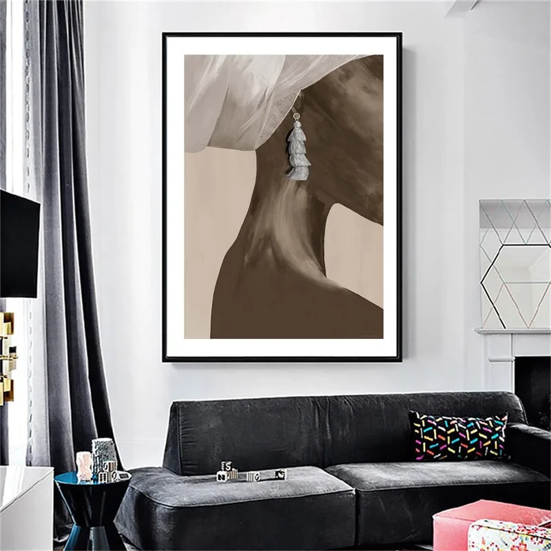 modern black art woman pictures canvas wall painting vintage home decor canvas posters decoration salon canvas prints no frame - Image 6