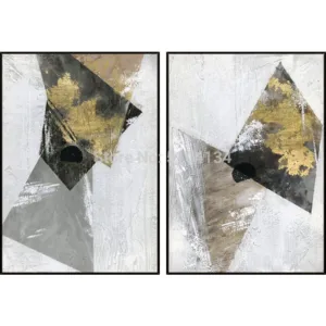 pure handmade abstract black and white oil painting on canvas gold foil modern canvas painting wall art for home decor unframed