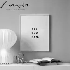 yes you can Motivational phrase Minimalism poster  canvas wall art picture posters and prints nordic decoration home