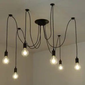 Vintage Spider Chandelier Pendant Light Retro Hanging Lamps E27 Edison Bulb Industrial Hanging Lamps