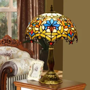 European Creative Tiffany Stained Glass Living Room Bedroom Restaurant Bar Hotel Decoration Bedside Table Lamp E27 AC110V 240V