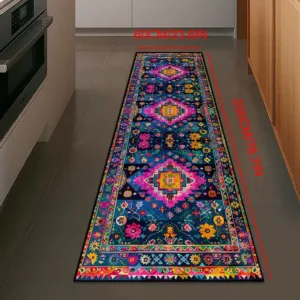 VIKAMA Vintage Persian Bedroom Bedside Rug Corridor Long Carpet Dirt-Resistant Wear-Resistant And Easy To Clean Home Decor