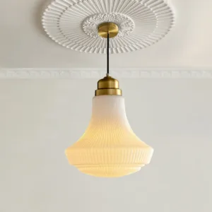 French Vintage Pendant Light Retro Glass Hanging Lamp for Kitchen Dining Room and Living Room Ambient Lighting Home Decor