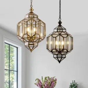 ​American Solid Brass Outdoor Chandelier - Waterproof Black Soldered Finish for Porch, Gazebo, Balcony, Villa & Restaurant