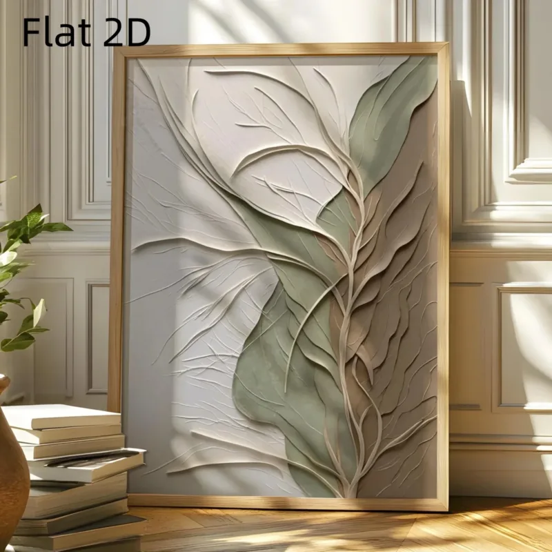 Japanese Sage Green Abstract Canvas Prints Poster Flat 2D Modern Botanical Wabi Sabi Zen Art Prints Wall Art Home Decor Poster