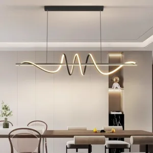 Dining room chandelier simple modern minimalist dining room table lamp 2024 new shaped eye protection long net red bar light