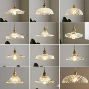Nordic Japanese simple restaurant chandelier balcony aisle B&B bar retro glass flower chandelier