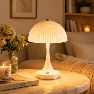 Modern LED Mushroom Table Lamp Wireless Rechargeable Touch Control Desk Lamp 3 Color Light Dimmable Bedside Lamp Home Decor Gift