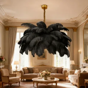 Feather Chandelier Ceiling Lamp LED Pendant Light Nordic Home Decor Lustre Modern Chandelier Pendant Light for Living Room