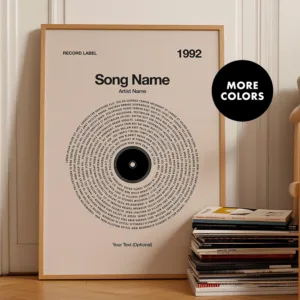 Personalised Vinyl Lyric Poster Custom Song Art Print Customizable Music Canvas Painting Wall Picture Wedding Anniversary Gift