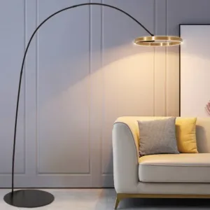 2026 New Designer Arc Floor Lamp Modern Minimalist Gold Long Pole LED Light for Living Room Bedroom Office Luxury Home Decor