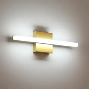 16 Inch 9W LED Vanity Light Bar, IP44 Rated, Over Mirror Fixture, Wall Sconces, Modern Cool White 6000K, Gold Finish