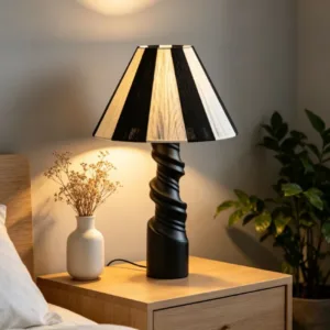 Art Decor Creative Table Light Wood Base Fabric Lampshade For Hotel Living Room Bedroom Home Deco Desk Lamp New Style