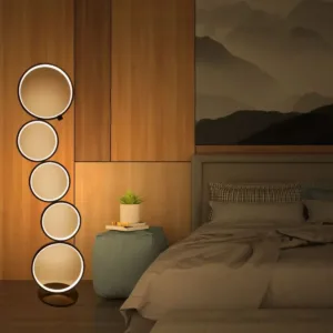Modern Europe Luxury Gilding Long Strip Circle LED Floor Lamps Art Creative Lights for Chidren's Room Home Decoration Chandelier