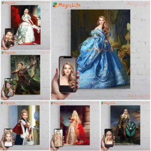 Custom Woman Girl Vintage Portrait Renaissance Costumes Wall Pictures For Living Room Poster Wall Art Canvas Painting Unframed