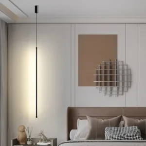 Modern LED Pendant Light Minimalist Black Aluminum Chandeliers for Dining Room Bedroom Decor Bedside Background Pendant Lighting