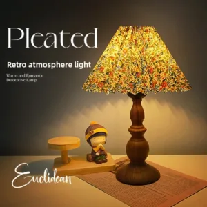 American Retro Wood Grain Bedroom Bedside Wrought Iron Lamp Nordic Simple Living Room Desktop Atmosphere Nostalgic Night Light