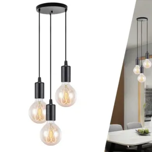 E27 Loft Edison Hanging Lamps for Living Room Bar Lights Nordic 3 Heads Industrial-style Pendant Lamps