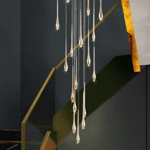 Minimalist LED Chandelier Luxurious Modern Living Room Lighting Duplex Attic Home Decoration Dining Room Staircase Pendant Light