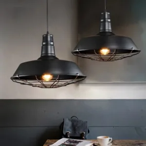 Italy Attic Industrial Retro Iron Chandelier Living Room Clothing Store Billiards Rural Countryside Pot Lid Mesh Lighting Fixtur